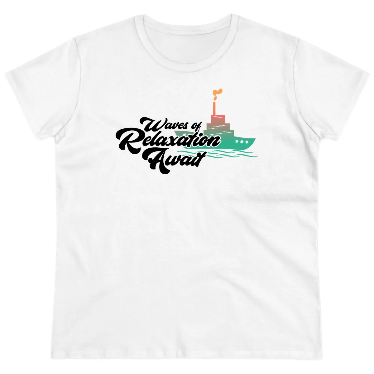 Waves Of Relaxation Await Ladies Tee in White