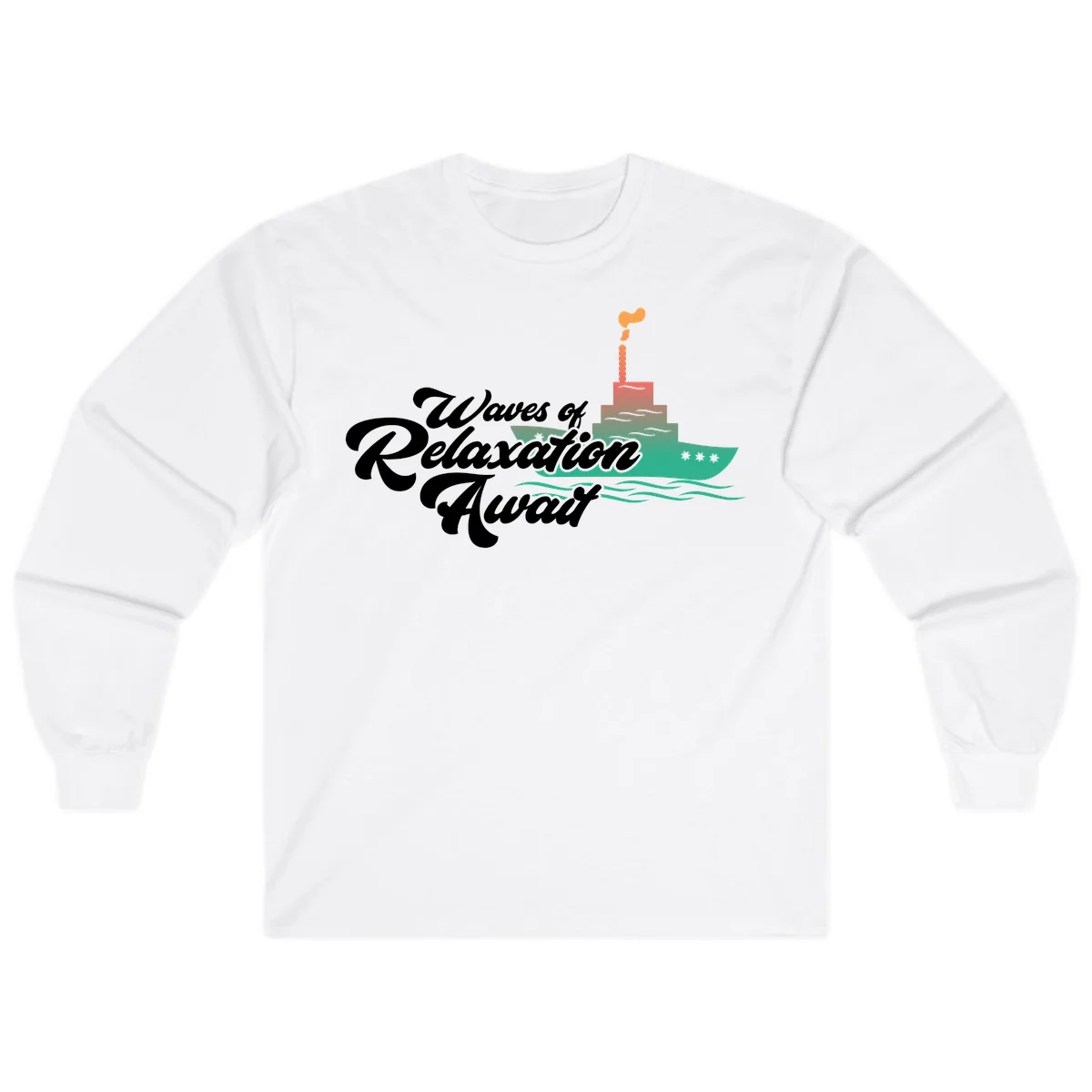Waves Of Relaxation Await Long Sleeve in White