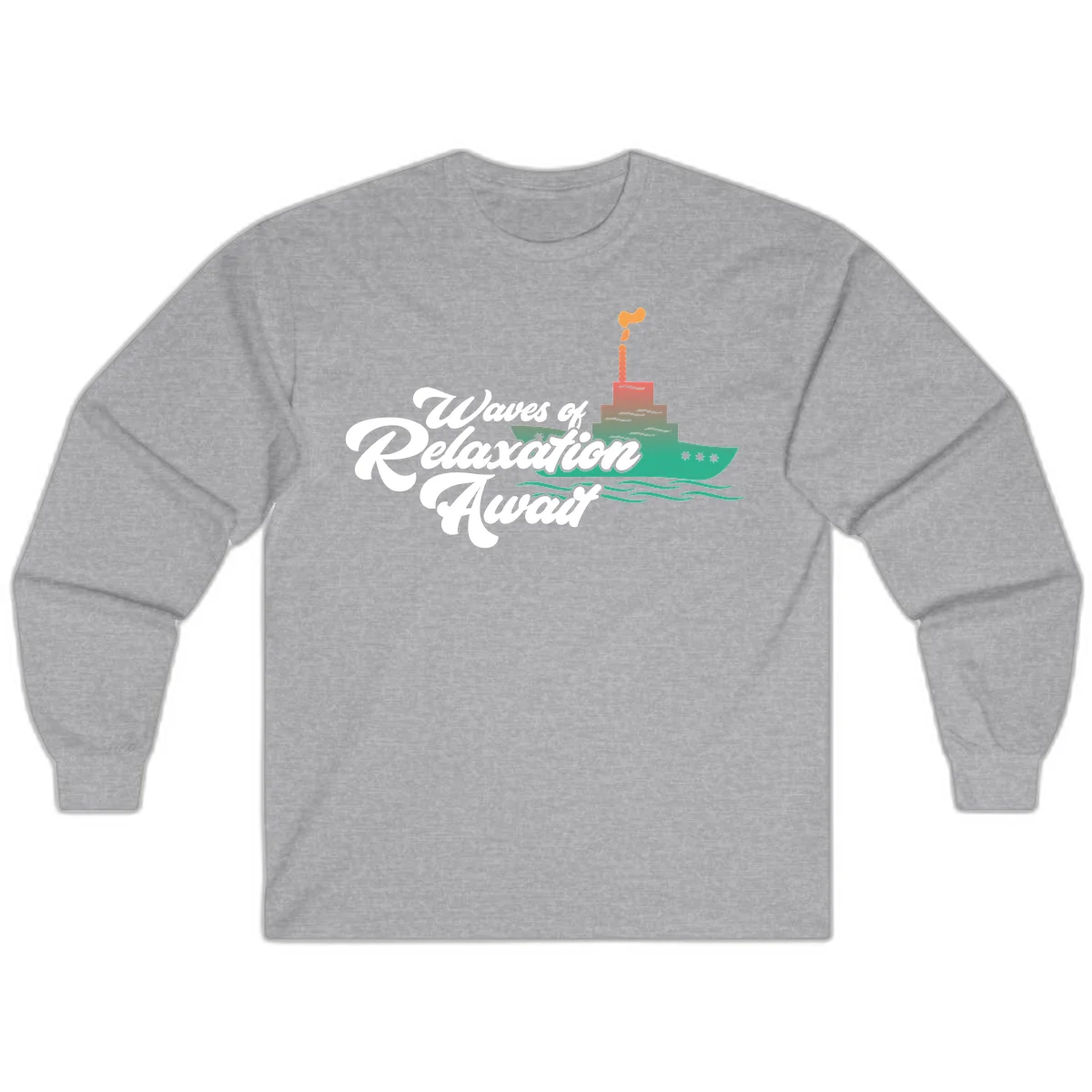 Waves Of Relaxation Await Long Sleeve in Sport Grey