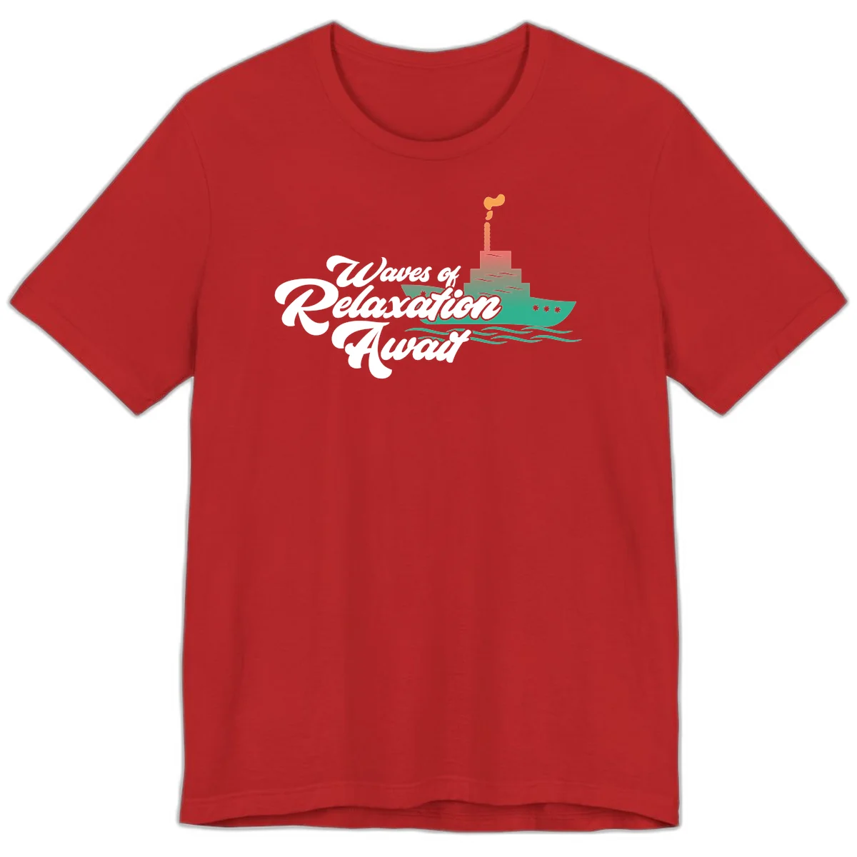 Waves Of Relaxation Await Premium T-Shirt in Red