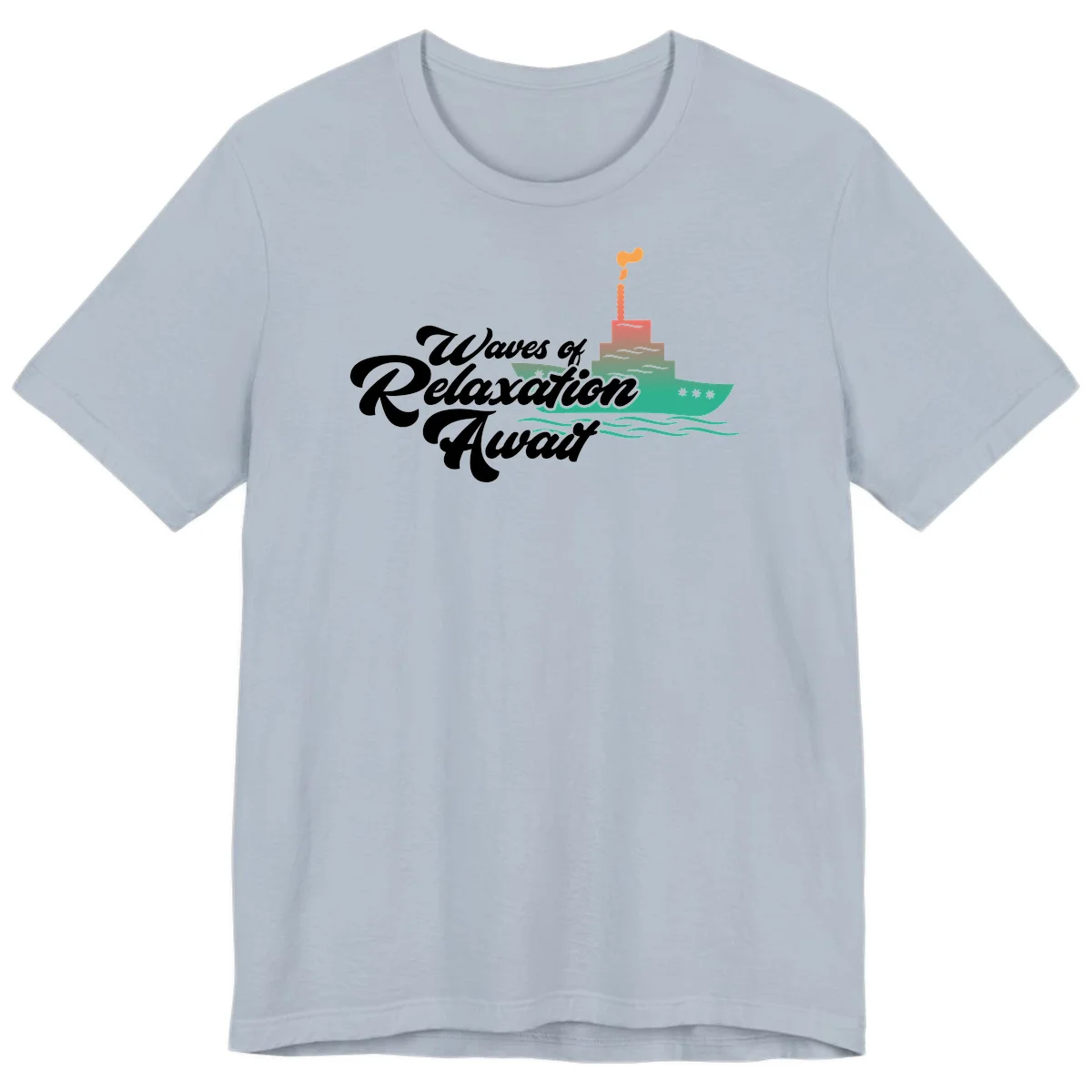 Waves Of Relaxation Await Premium T-Shirt in Light Blue