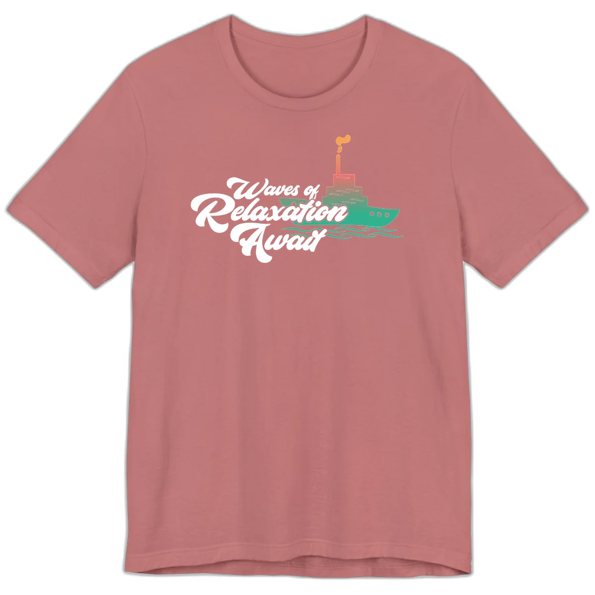 Waves Of Relaxation Await Premium T-Shirt in Mauve