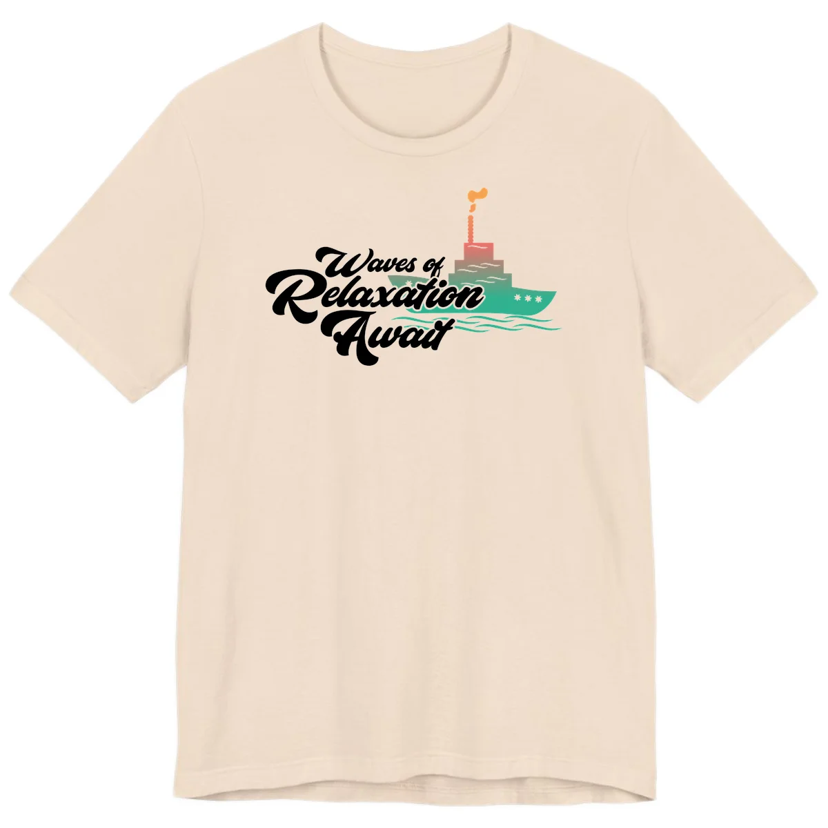 Waves Of Relaxation Await Premium T-Shirt in Soft Cream