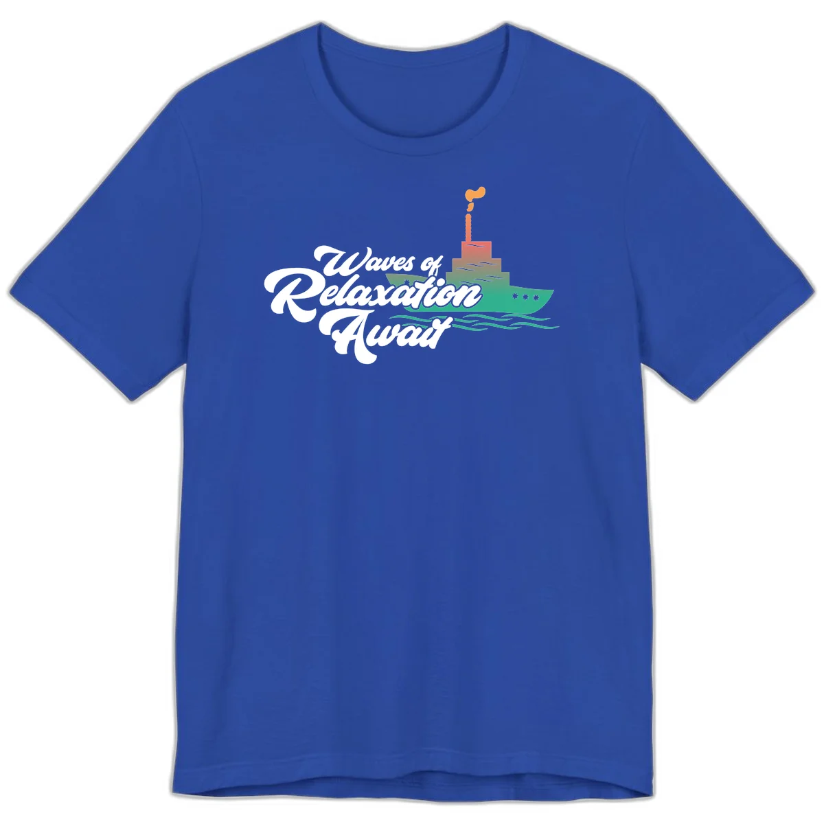 Waves Of Relaxation Await Premium T-Shirt in True Royal