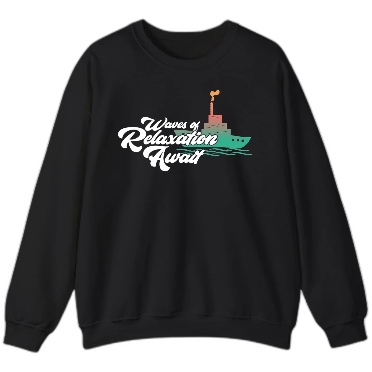 Waves Of Relaxation Await Sweatshirt in Black