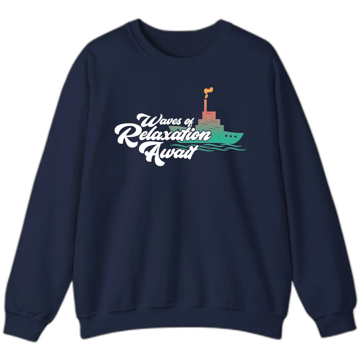 Waves Of Relaxation Await Sweatshirt in Navy