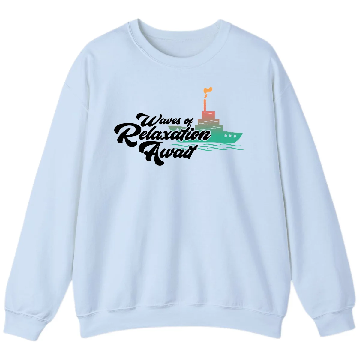 Waves Of Relaxation Await Sweatshirt in Light Blue