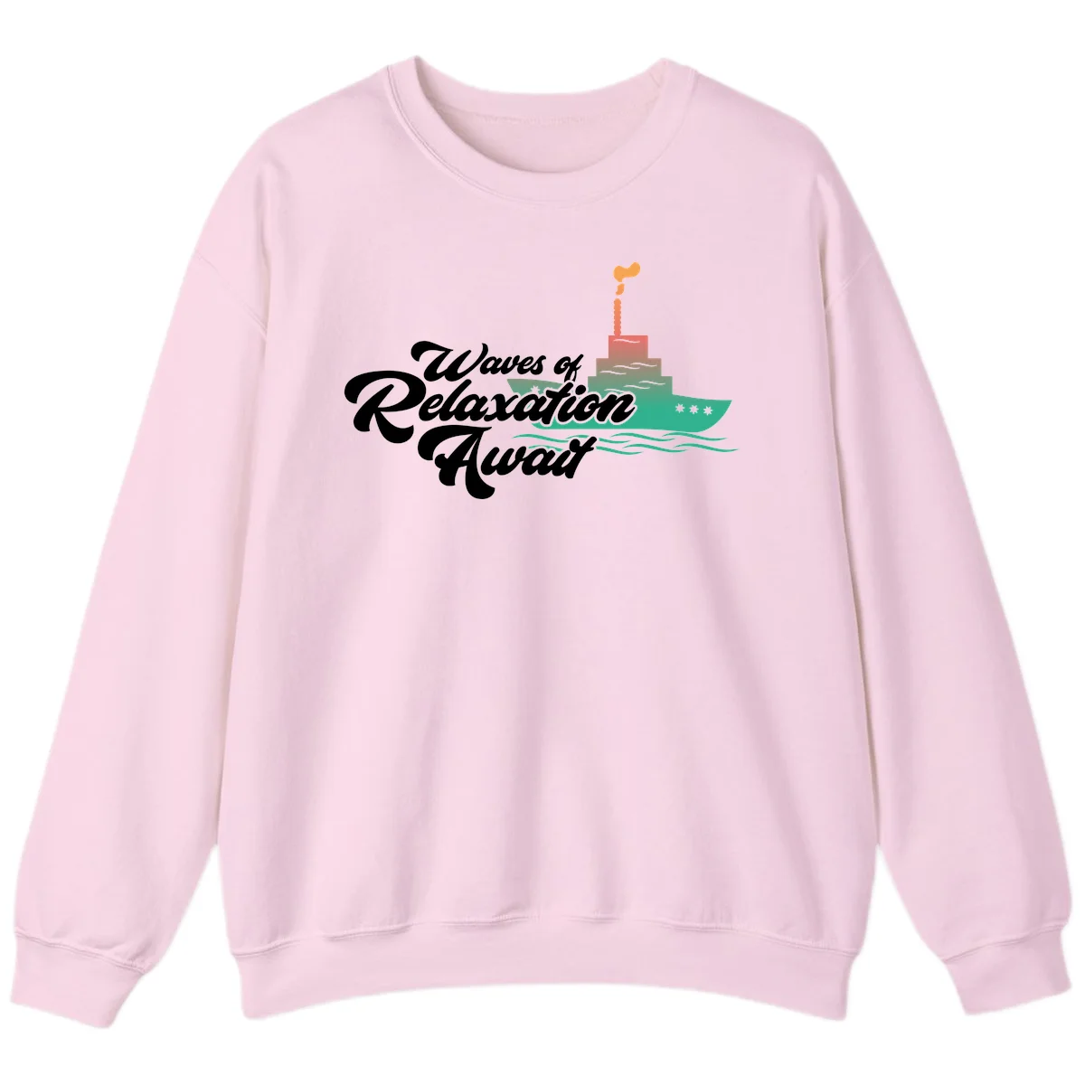 Waves Of Relaxation Await Sweatshirt in Light Pink