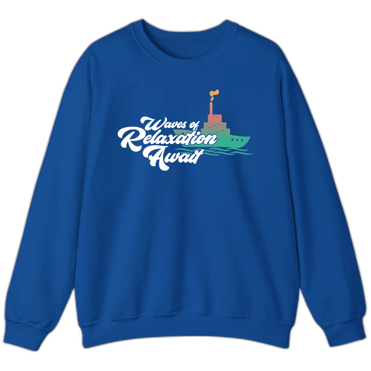 Waves Of Relaxation Await Sweatshirt in Royal