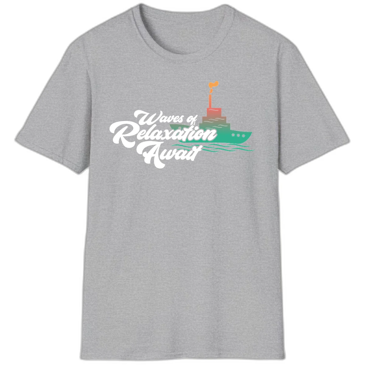 Waves Of Relaxation Await T-Shirt in Sport Grey
