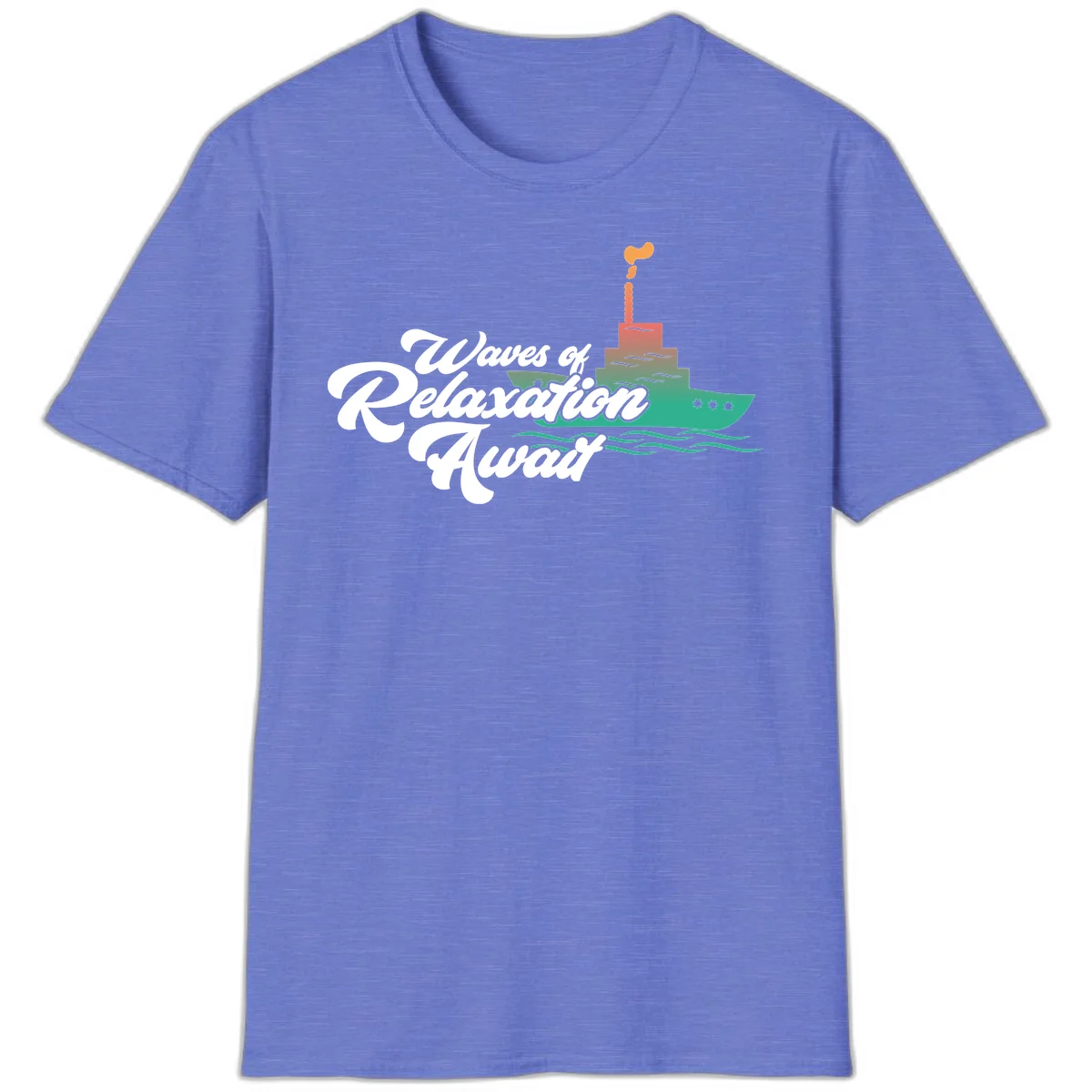 Waves Of Relaxation Await T-Shirt in Heather Royal