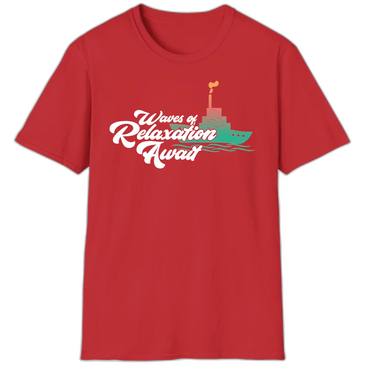 Waves Of Relaxation Await T-Shirt in Red