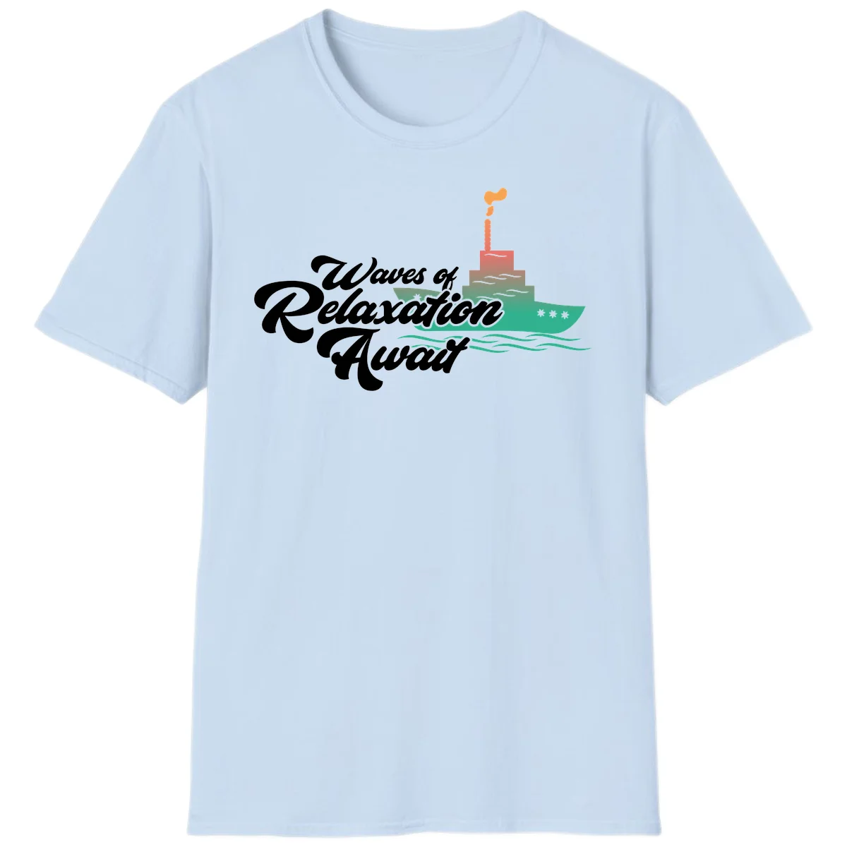 Waves Of Relaxation Await T-Shirt in Light Blue