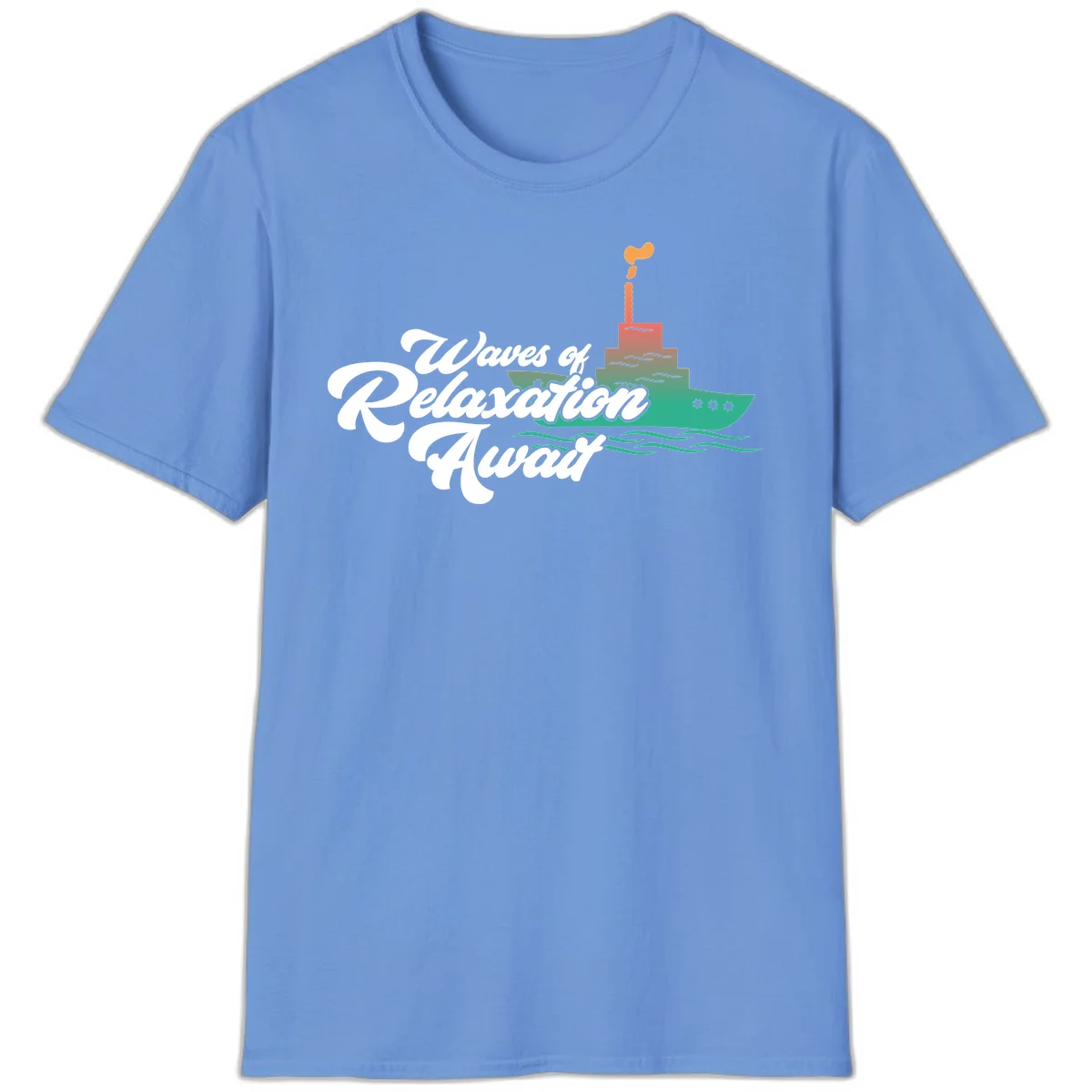 Waves Of Relaxation Await T-Shirt in Carolina Blue