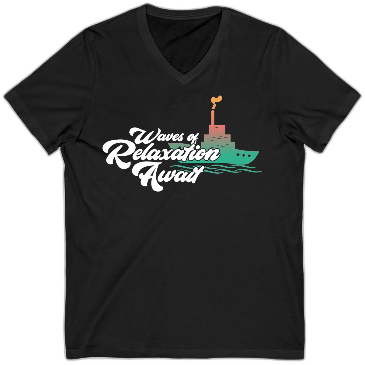 Waves Of Relaxation Await V-Neck in Black