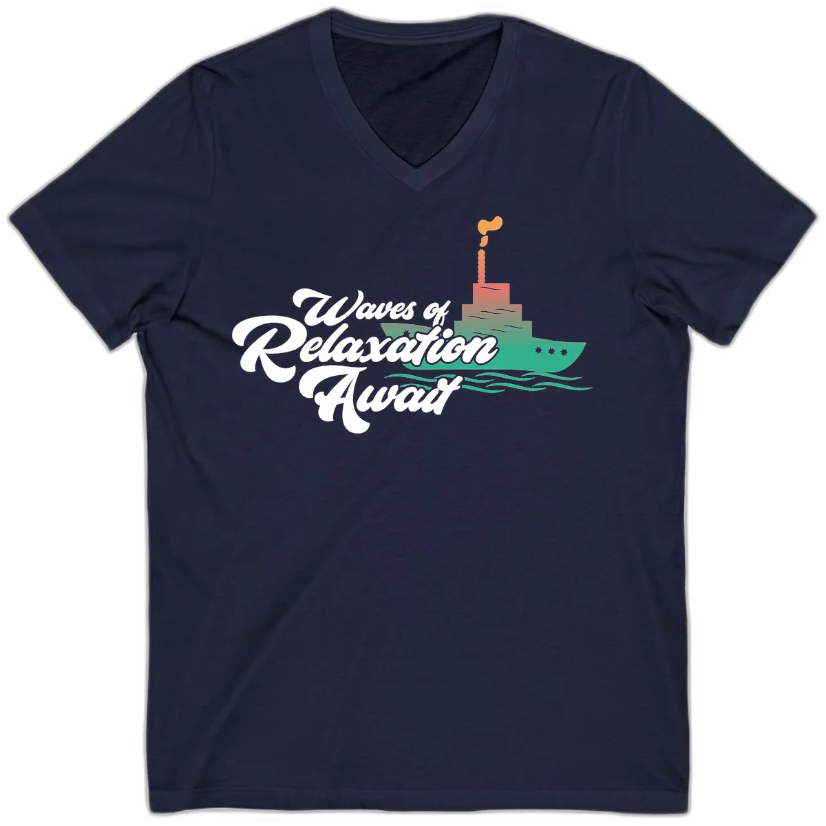 Waves Of Relaxation Await V-Neck in Navy