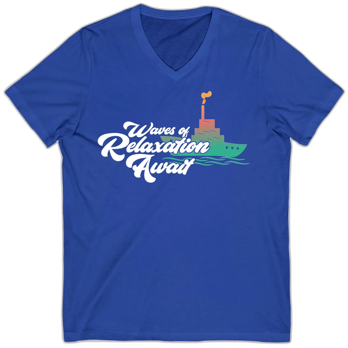 Waves Of Relaxation Await V-Neck in True Royal