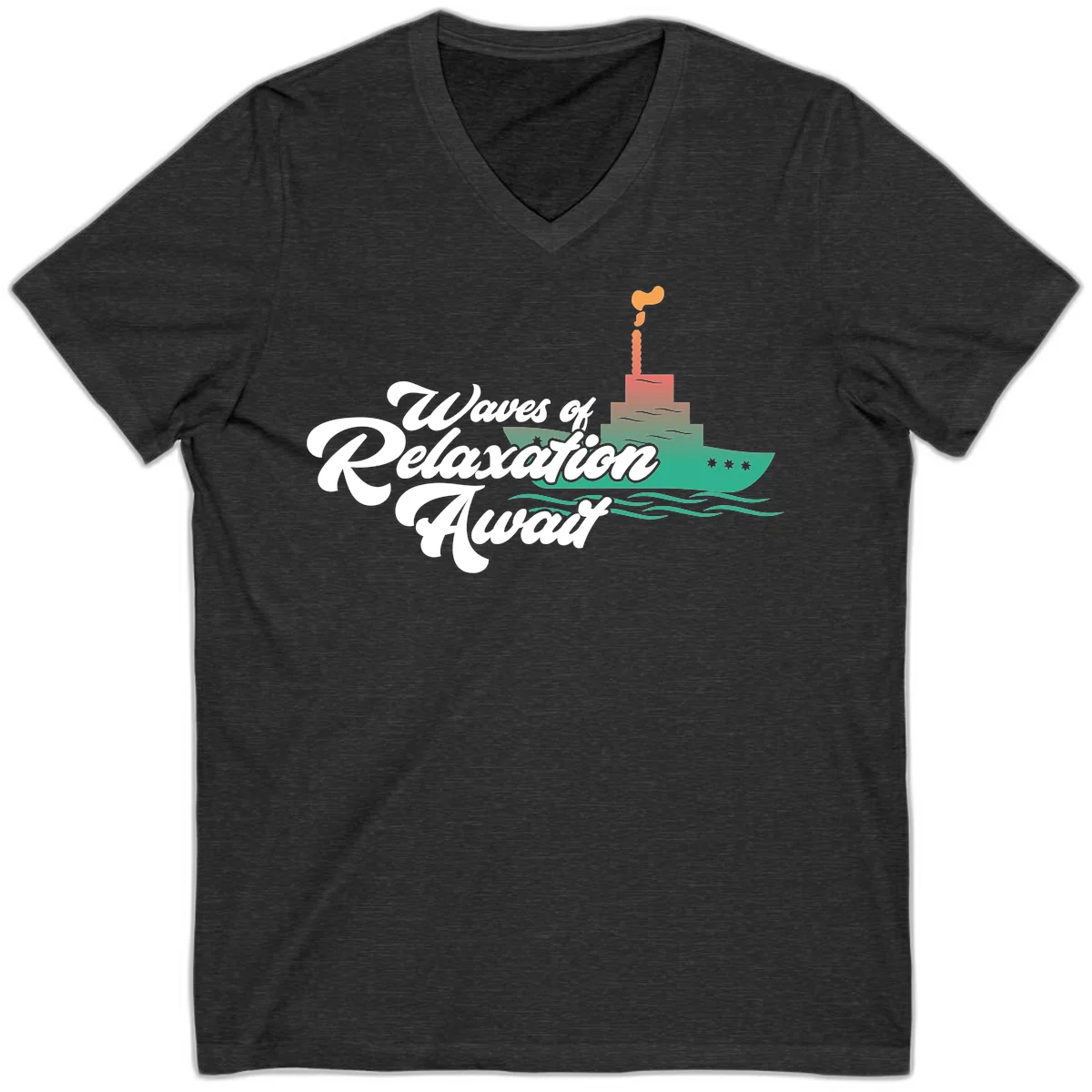 Waves Of Relaxation Await V-Neck in Dark Grey Heather