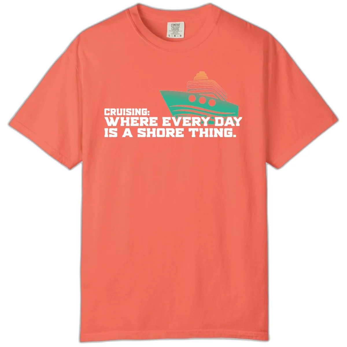 Where Every Day Is A Shore Thing Comfort Color in Bright Salmon