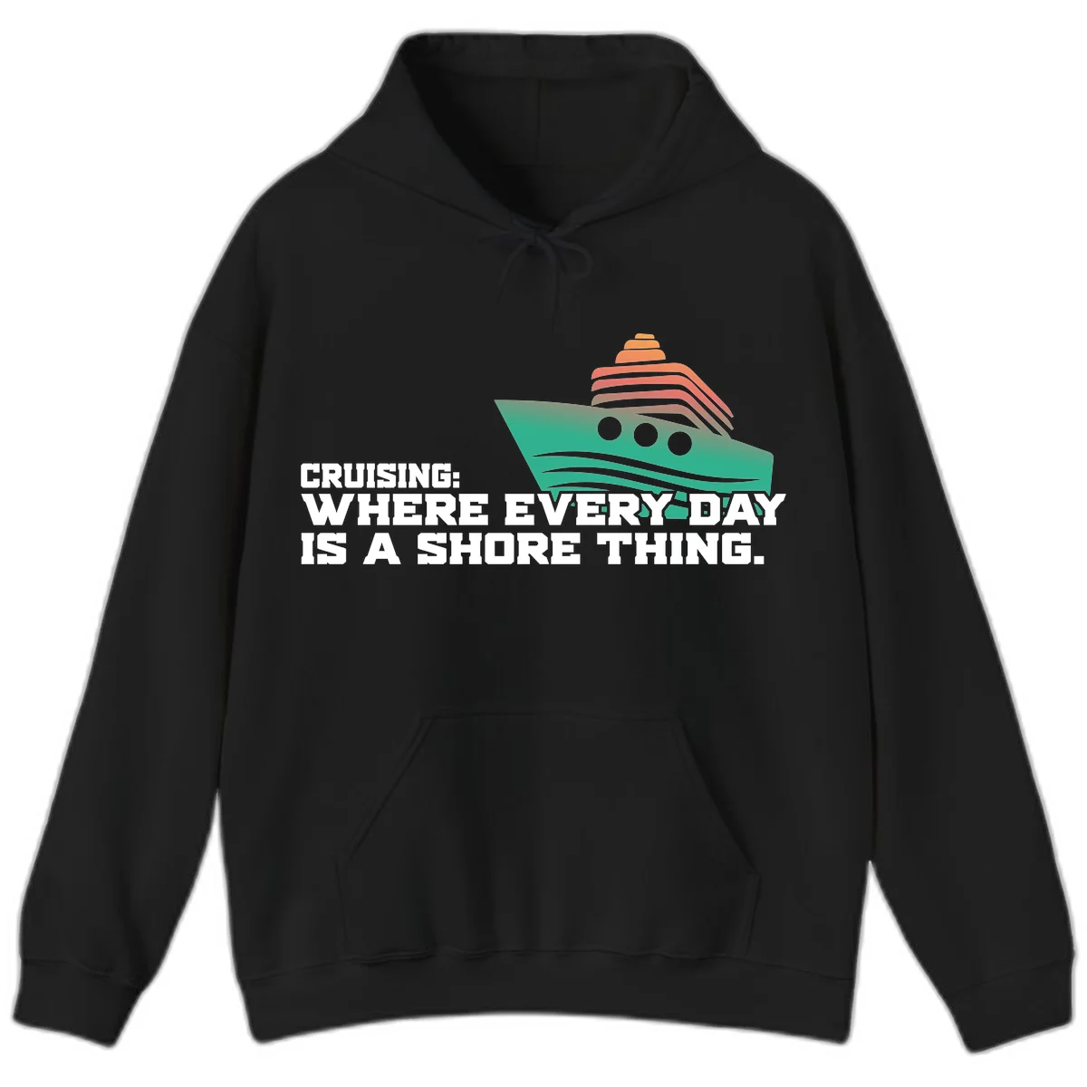 Where Every Day Is A Shore Thing Hoodie in Black
