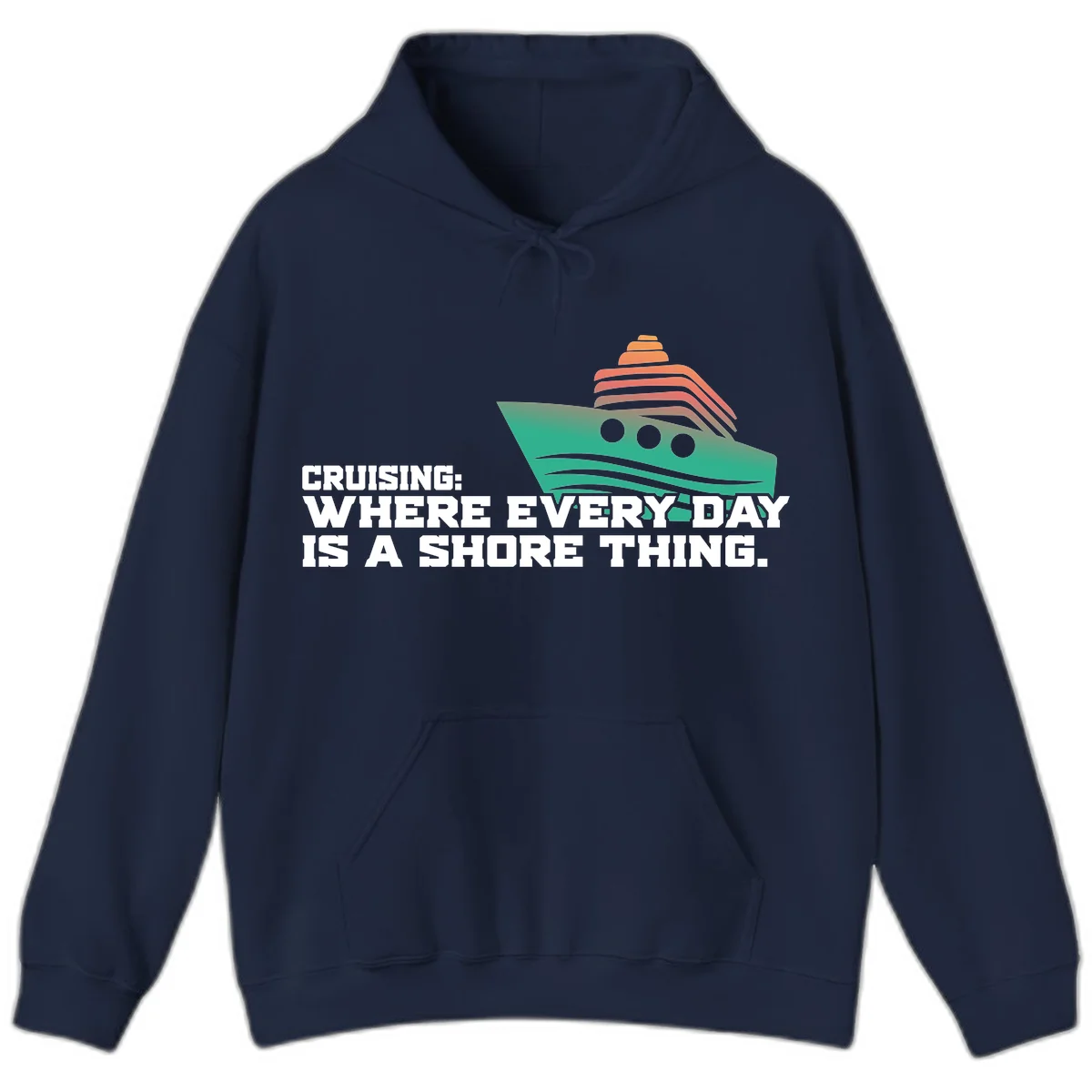 Where Every Day Is A Shore Thing Hoodie in Navy