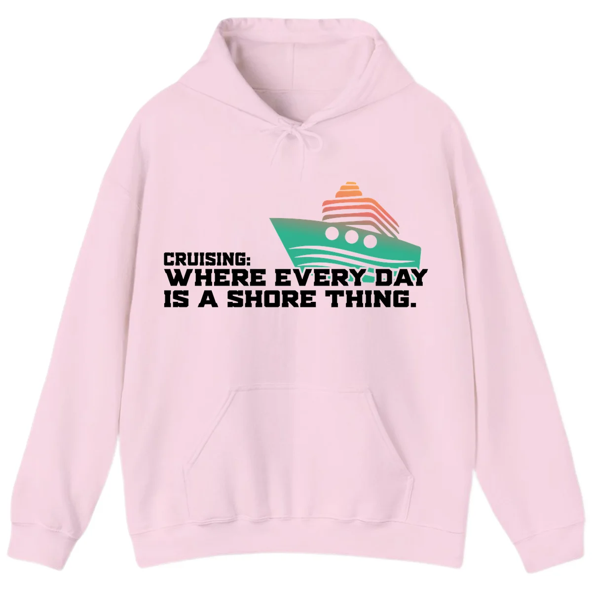Where Every Day Is A Shore Thing Hoodie in Light Pink