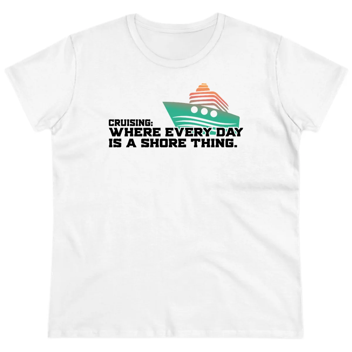 Where Every Day Is A Shore Thing Ladies Tee in White