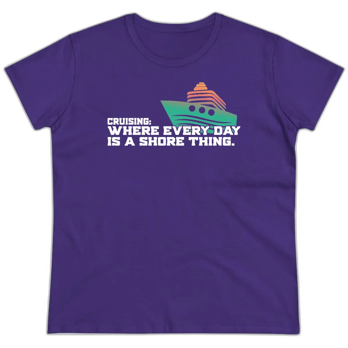 Where Every Day Is A Shore Thing Ladies Tee in Purple