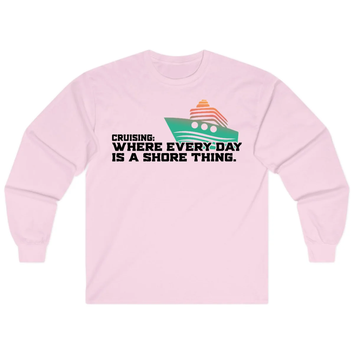 Where Every Day Is A Shore Thing Long Sleeve in Light Pink
