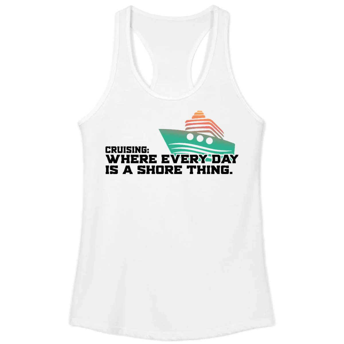 Where Every Day Is A Shore Thing Ladies Tank in White