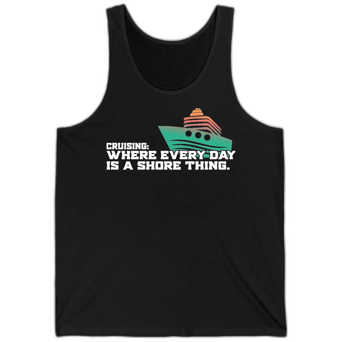 Where Every Day Is A Shore Thing Tank in Black