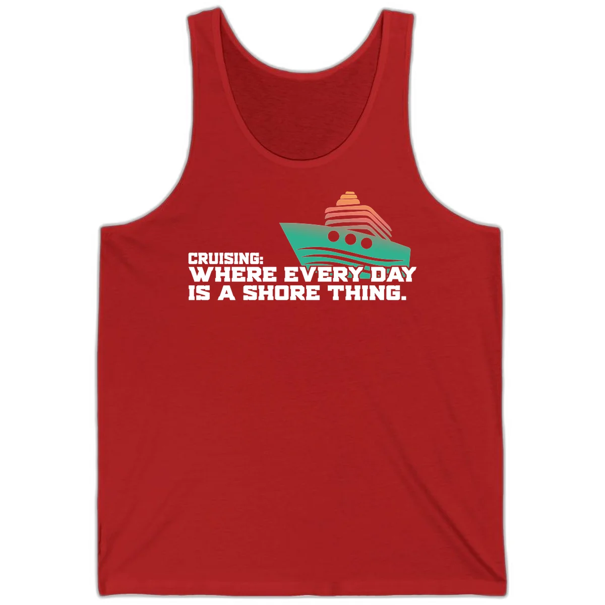 Where Every Day Is A Shore Thing Tank in Red
