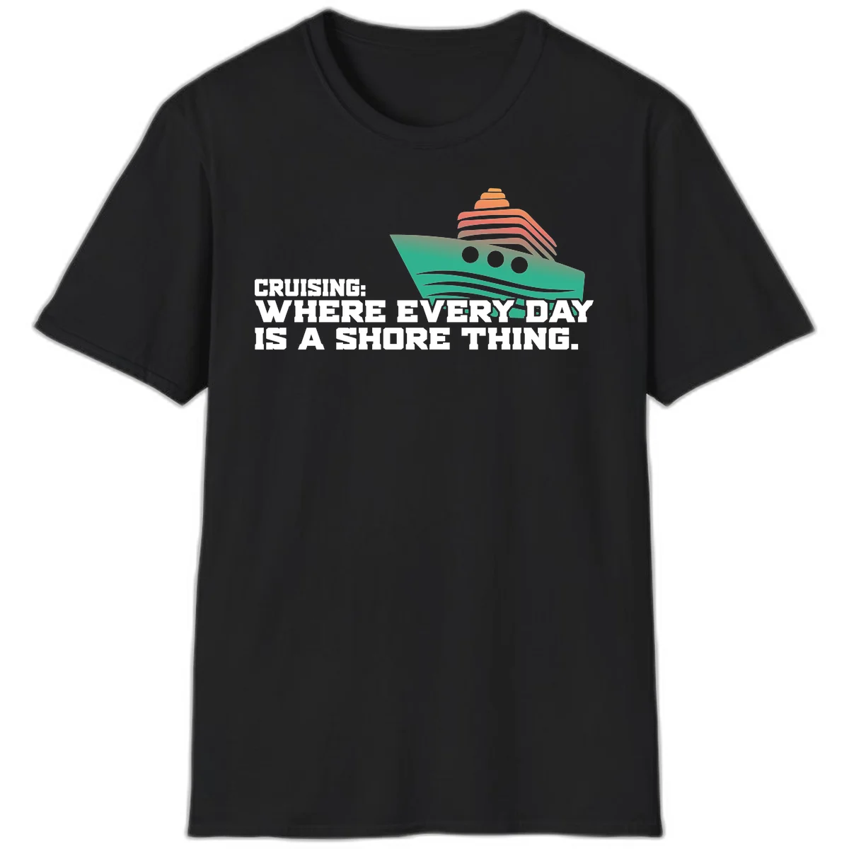 Where Every Day Is A Shore Thing T-Shirt in Black