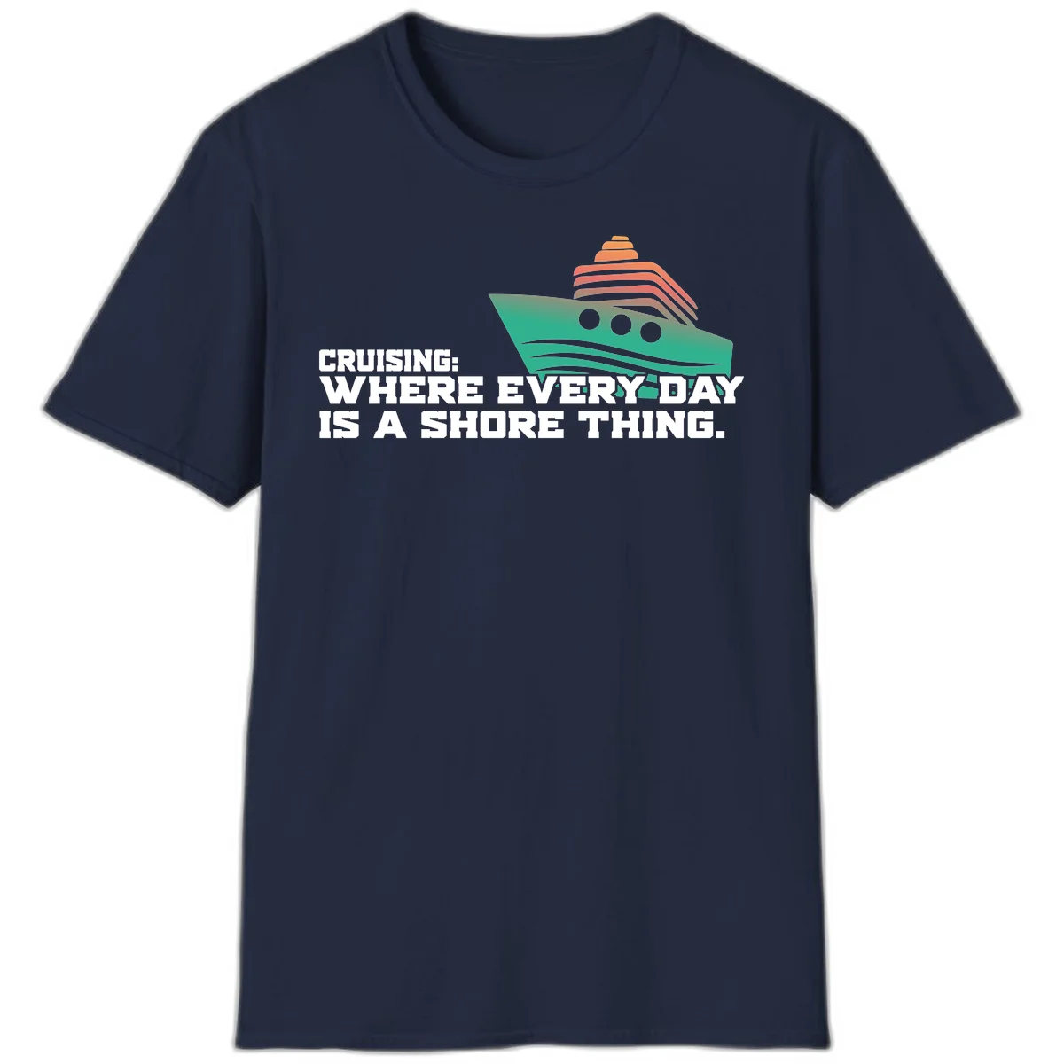 Where Every Day Is A Shore Thing T-Shirt in Navy