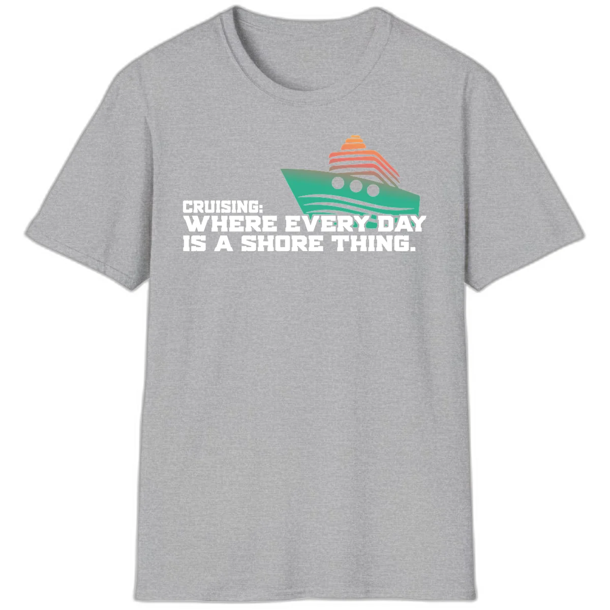 Where Every Day Is A Shore Thing T-Shirt in Sport Grey