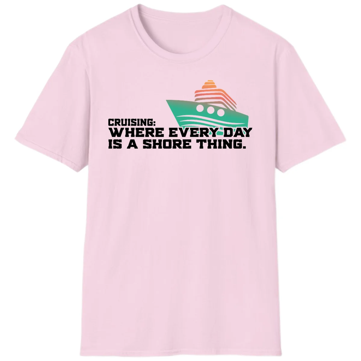 Where Every Day Is A Shore Thing T-Shirt in Light Pink