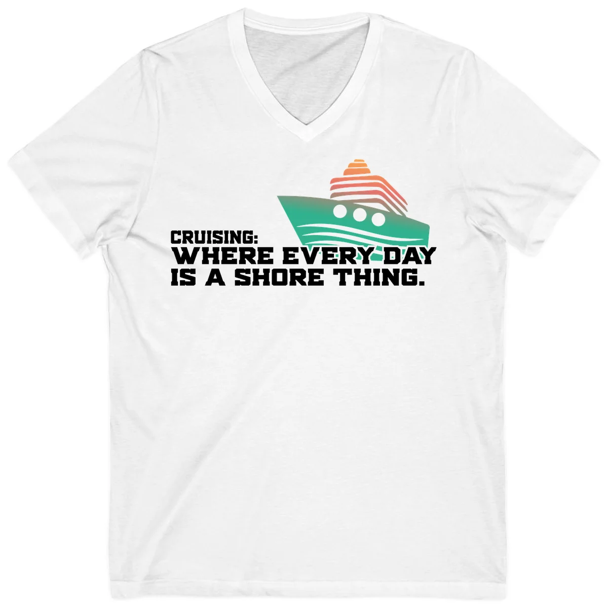 Where Every Day Is A Shore Thing V-Neck in White