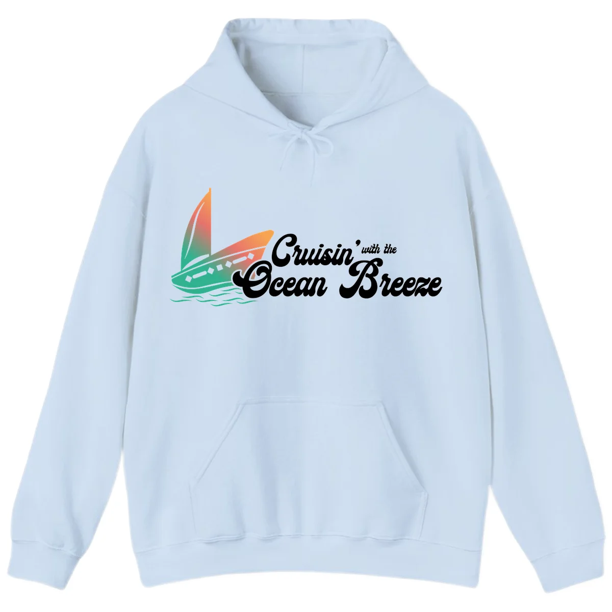 Cruisin' With The Ocean Breeze Hoodie in Light Blue