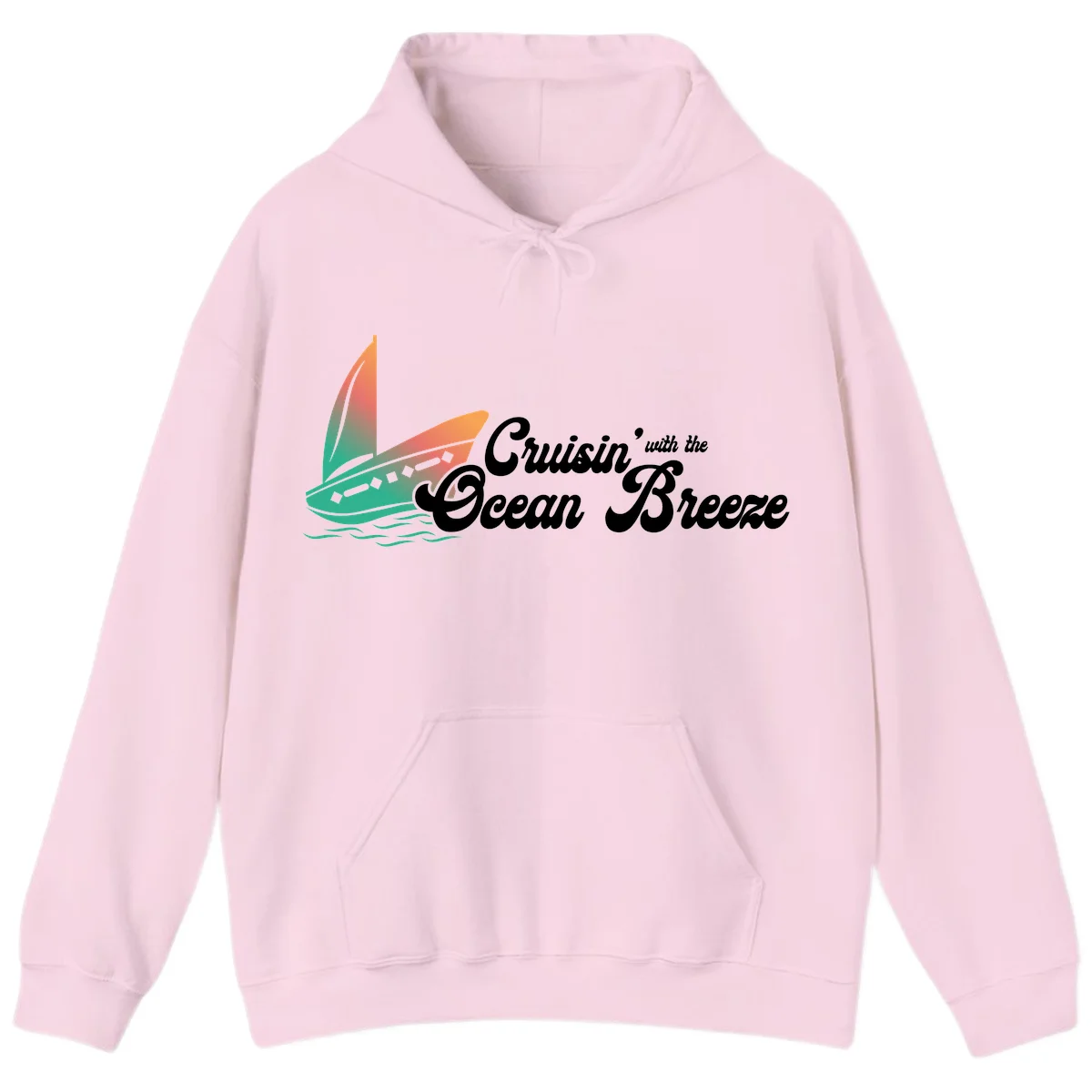 Cruisin' With The Ocean Breeze Hoodie in Light Pink