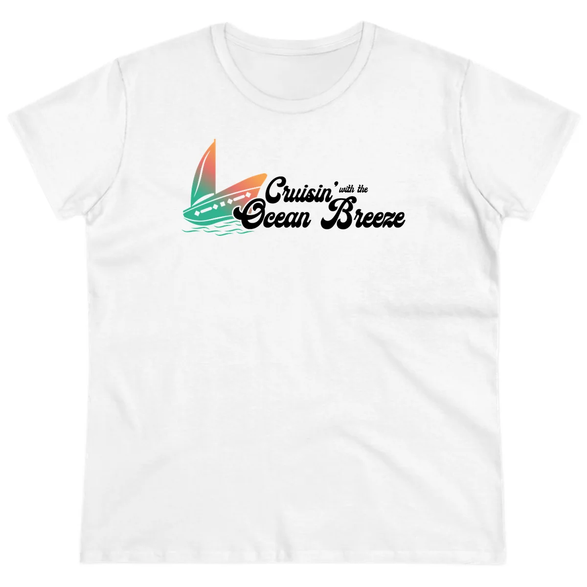 Cruisin' With The Ocean Breeze Ladies Tee in White