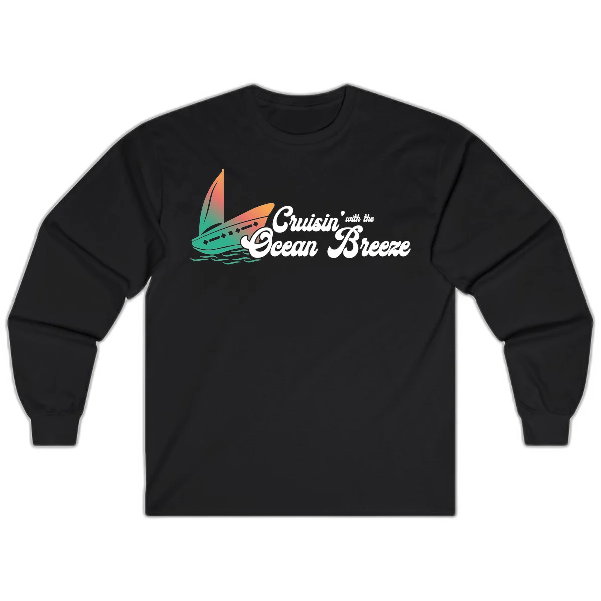 Cruisin' With The Ocean Breeze Long Sleeve in Black