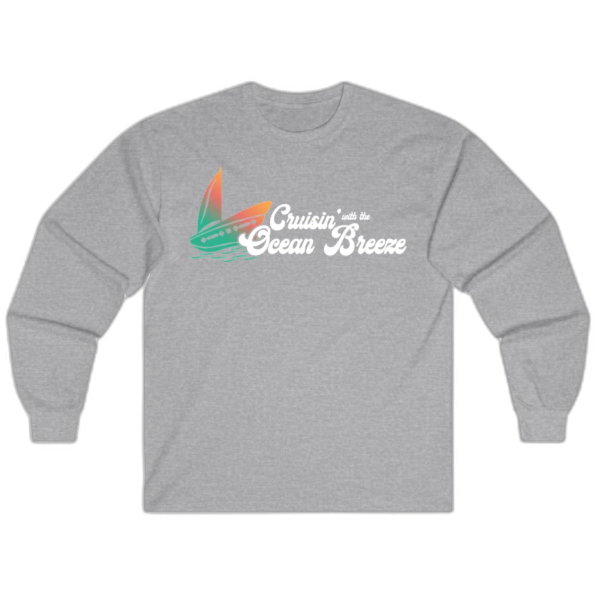 Cruisin' With The Ocean Breeze Long Sleeve in Sport Grey