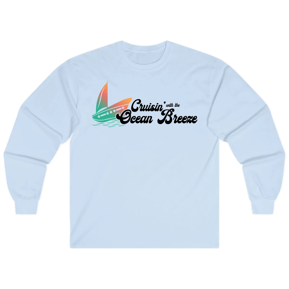 Cruisin' With The Ocean Breeze Long Sleeve in Light Blue