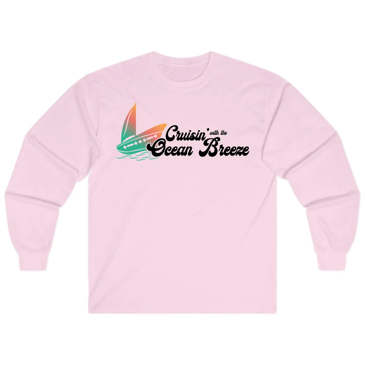 Cruisin' With The Ocean Breeze Long Sleeve in Light Pink