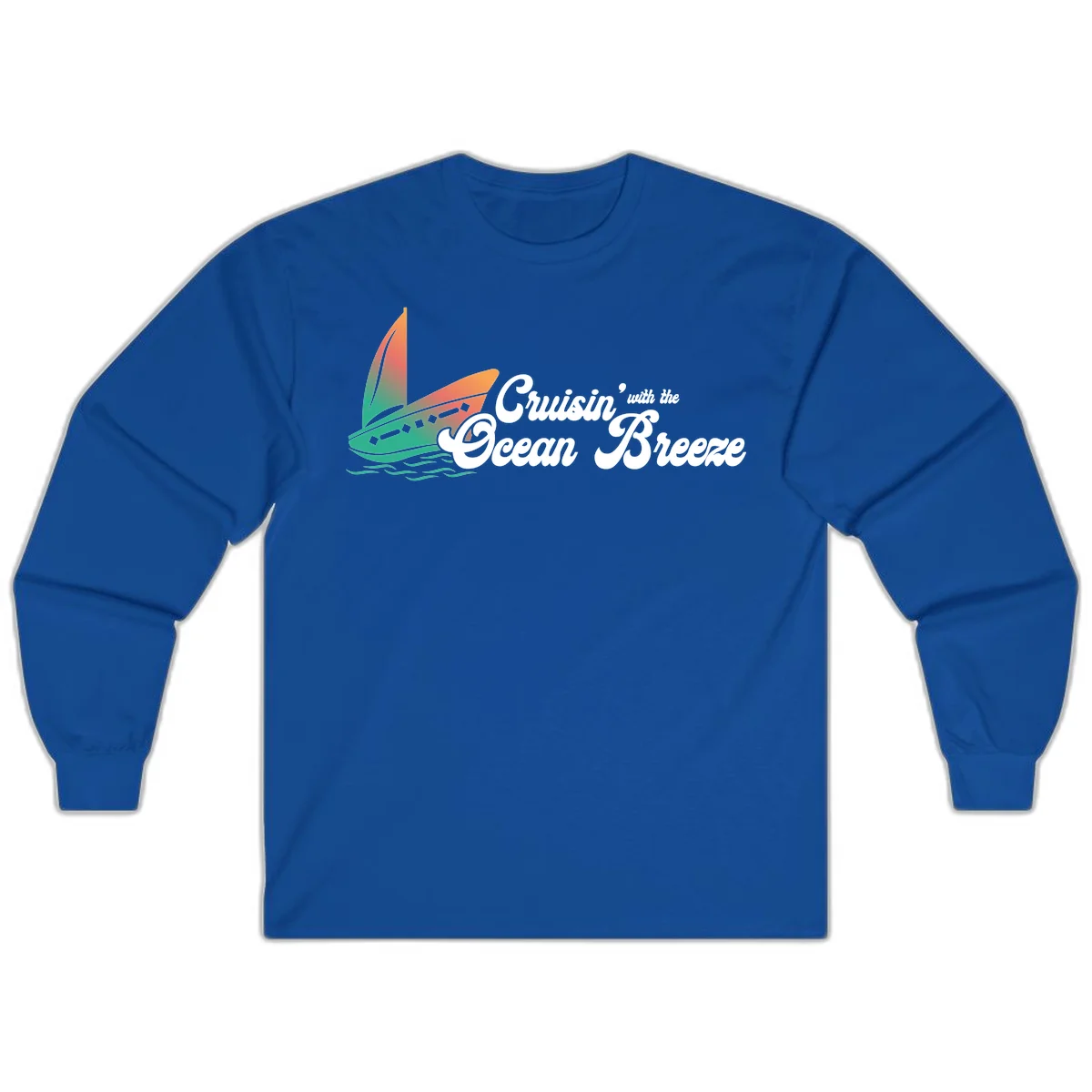 Cruisin' With The Ocean Breeze Long Sleeve in Royal