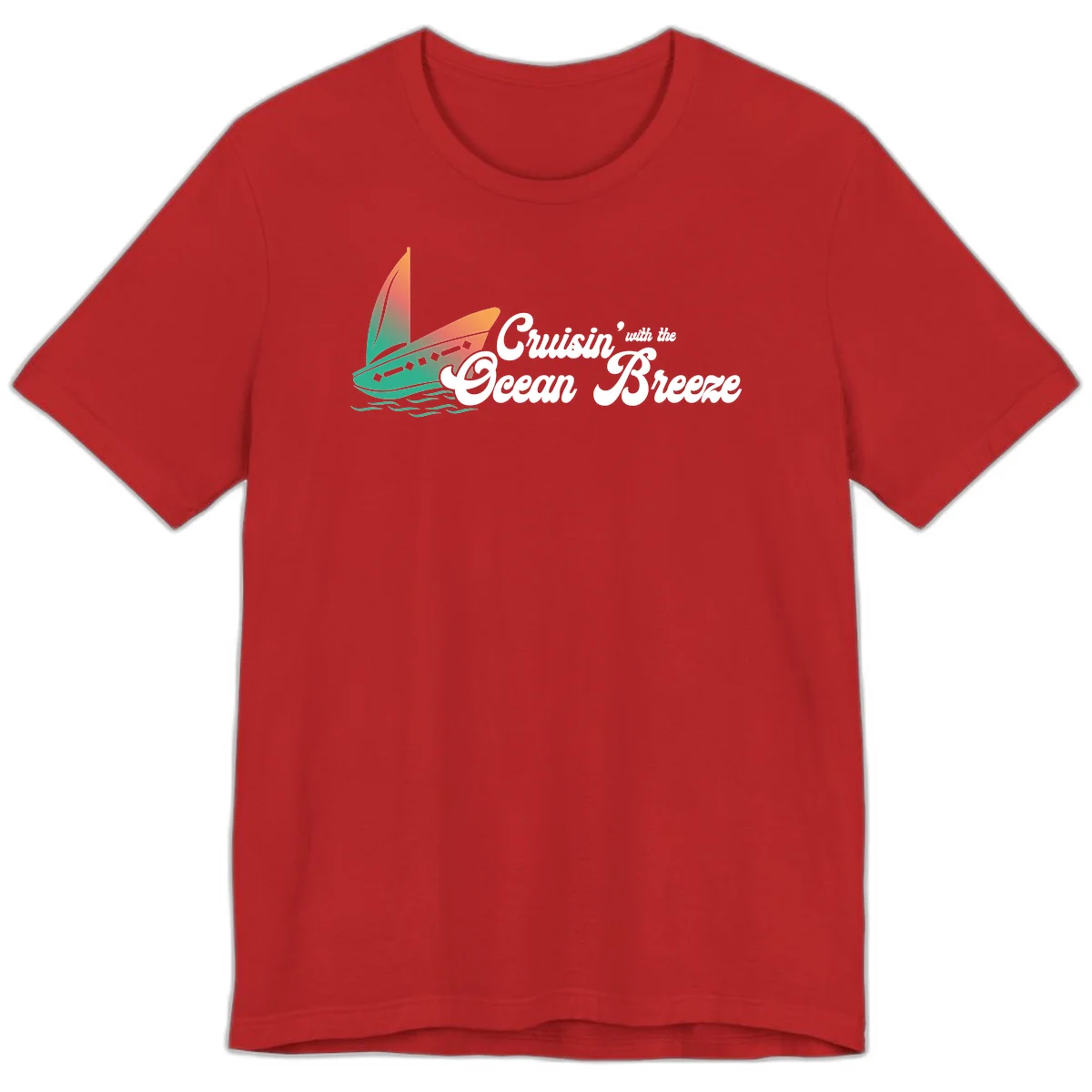 Cruisin' With The Ocean Breeze Premium T-Shirt in Red