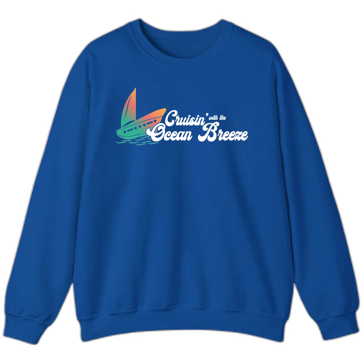 Cruisin' With The Ocean Breeze Sweatshirt in Royal