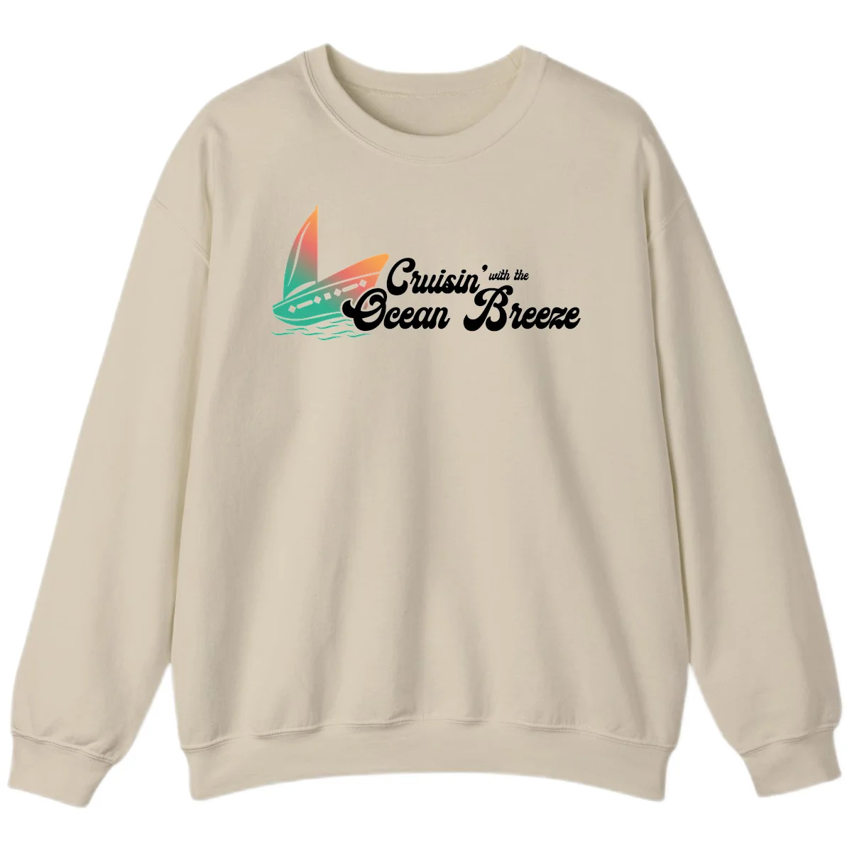 Cruisin' With The Ocean Breeze Sweatshirt in Sand