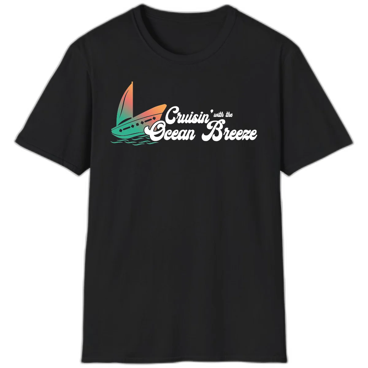 Cruisin' With The Ocean Breeze T-Shirt in Black