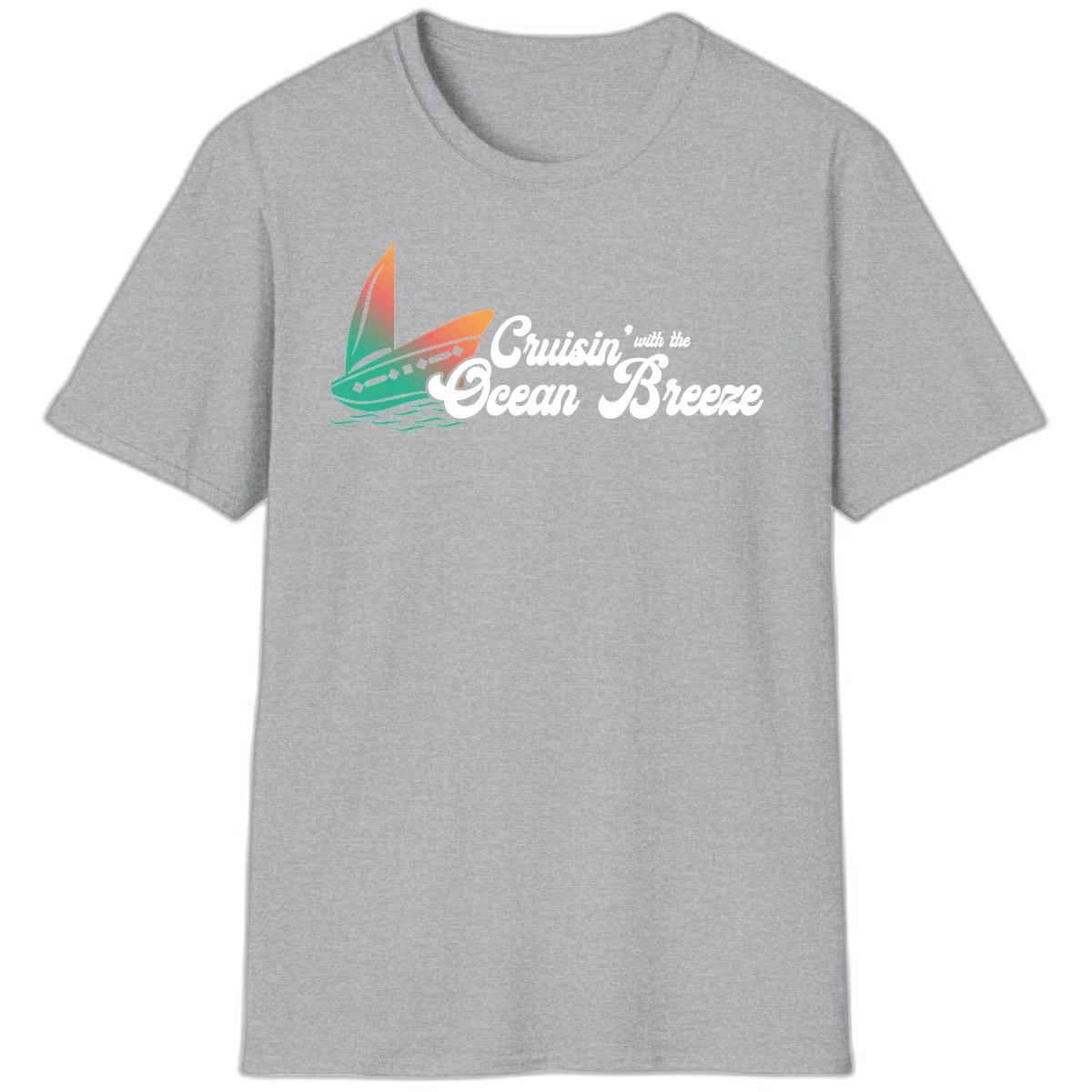 Cruisin' With The Ocean Breeze T-Shirt in Sport Grey